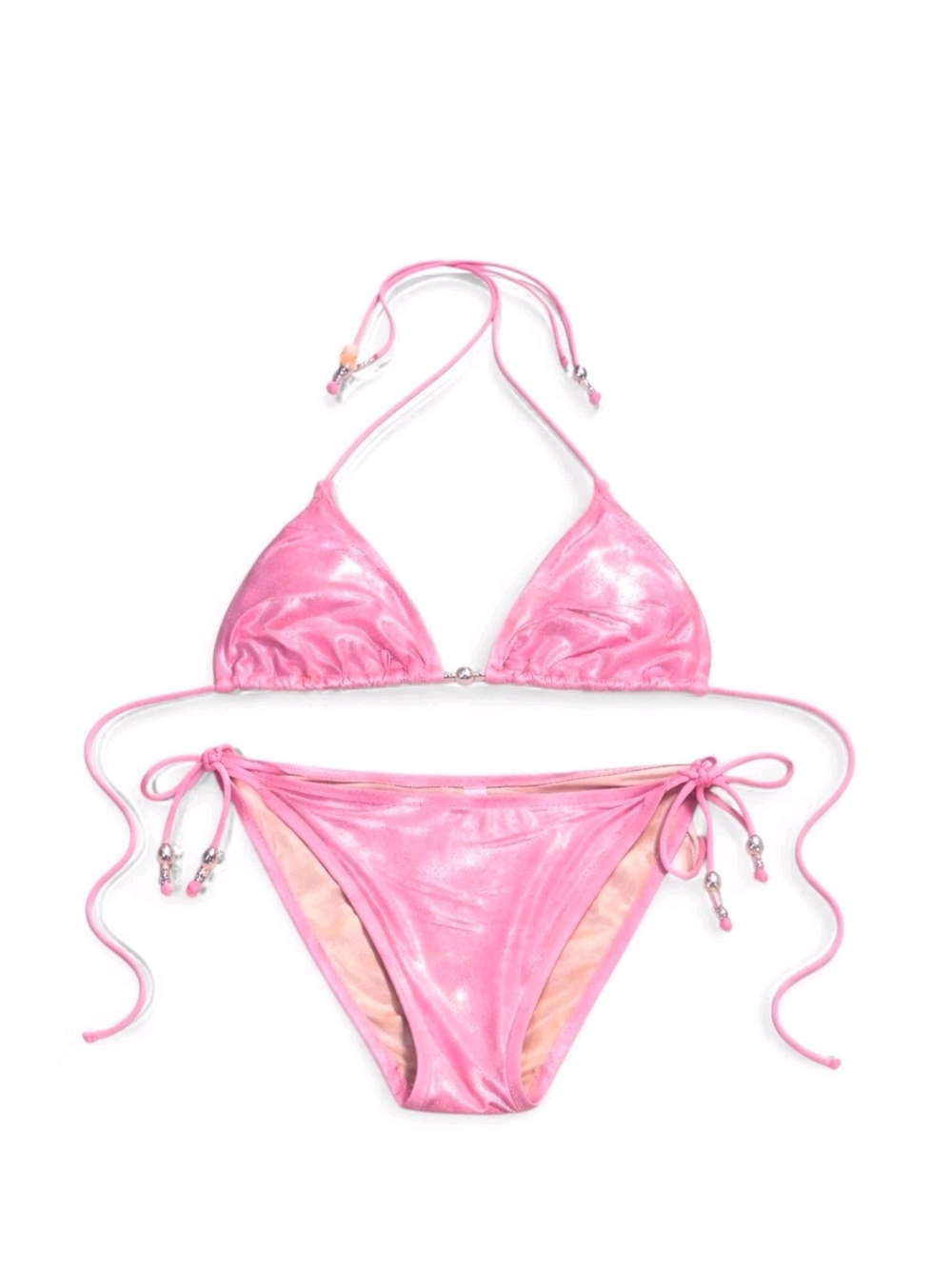 PINK Coral Bikini Set with Script Print - Picture 14 of 16